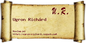 Ugron Richárd névjegykártya